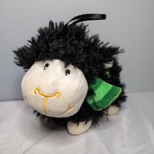 Huggable Irish Friends Shamrock Sheep Ornament Shaggy Black Scarf Allied